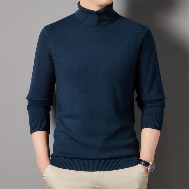 Neuer Stehkragen-Pullover für Herren, Strickpullover, Winter-Halb-Stehkragen-Bottom-Shirt mit langen Ärmeln, trendig, lässig