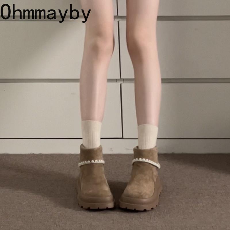 Winter Platform Thick Sole Women Ankle Boots Concise Outdoor Party Dress Shoes Modern Slim Short Botas Para Mujer