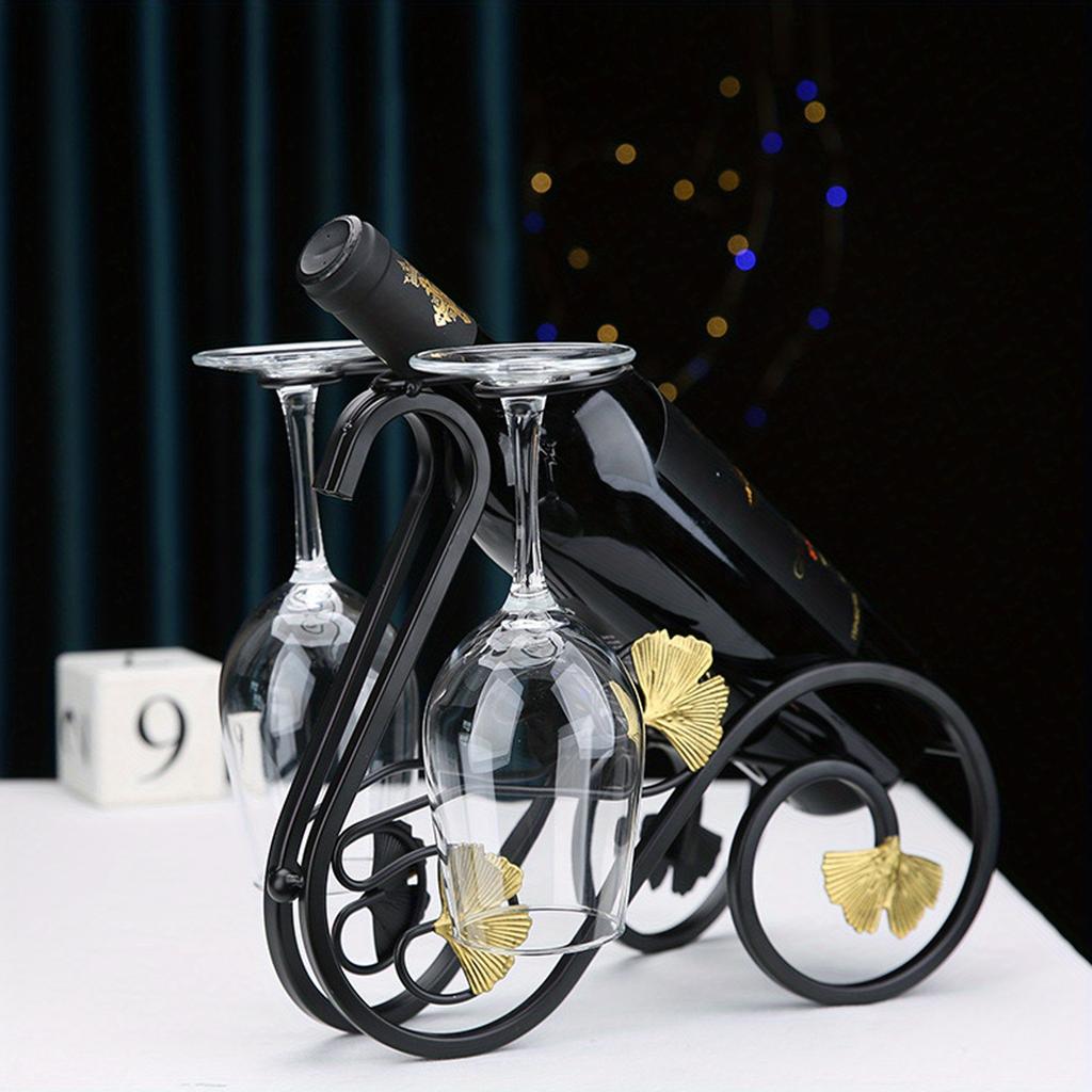 Portabottiglie da 1 bottiglia Design simile a un triciclo con base stabile, organizer da piano di lavoro salvaspazio, elegante decorazione da cucina per home bar, tavolo da pranzo