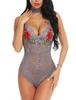 European and American women sexy sexy lingerie lace perspective embroidered onesie set