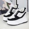 Fashion 12CM Cow Genuine Leather Platform Wedge Shoes Autumn Pumps Women Ankle Booties Spring Chunky Sneakers High Top Sneakers Summer