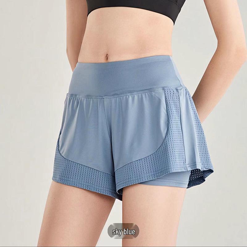 Alo Yoga Women s Two-in-One Running & Fitness Shorts S небесно-голубой