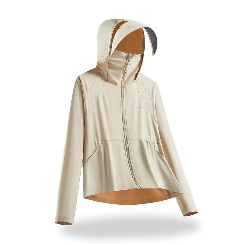 Summer Outdoor Ice Silk UV Protection Sunscreen Clothing Women's Light and Breathable Camping Cycling Sunscreen Clothing Jacket UPF10 +
