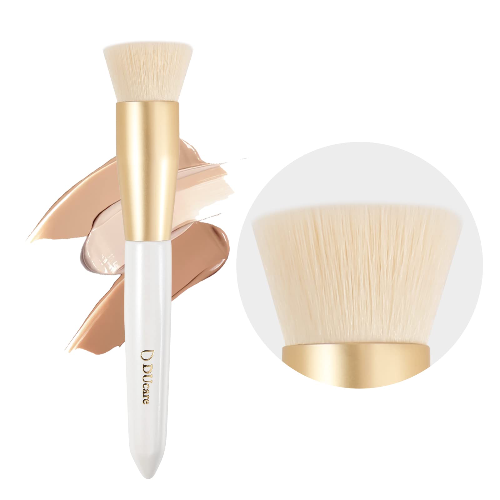 

DUcare Foundation Brush Makeup Brush Face Brush Flat Top Type Made with the finest Taklon for quick and easy base makeup. бежевий