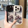 Phone Case: 2D Flat Design Suitable for iPhone 18 17 16 15 14 13 Pro Tiered Protective Case, Falling Snow White Plum, Christmas and Halloween Gift