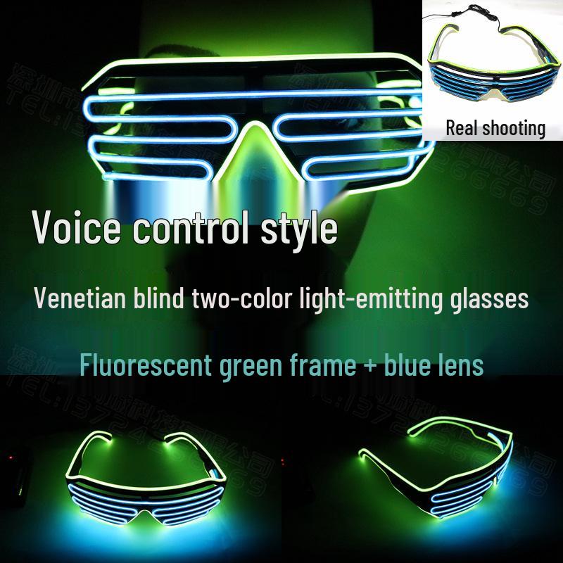 Voice-Controlled LED Trendy Light-Up Shutter Glasses for Festivals