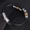 Men's Classic Bracelet Fashion Jewelry Black Leather Rope Chain Charm Bracelet Sports Casual Style