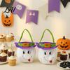 Kids Party Gift Sacks Halloween Candy Bags for Kids Trick or Treat Handbag with Handle Spooky Reusable Cloth Goodie Witch Ghost Black Cat