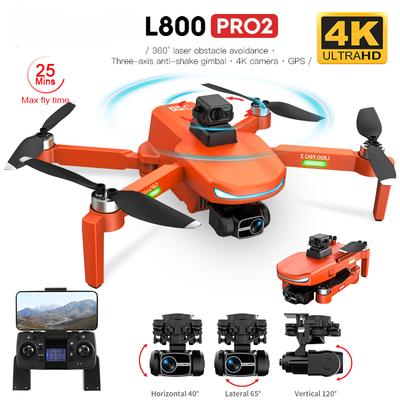 طائرة بدون طيار احترافية L800 PRO 2 بدقة 4K وكاميرا عالية الدقة ونظام تحديد المواقع العالمي وشبكة 5G وواي فاي وثلاثة محاور مضادة للاهتزاز ومحرك بدون فرشاة لتجنب العوائق وطائرة بدون طيار هدية لعبة