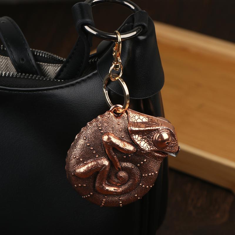 Chameleon Tape Measure Steel Ruler With Keychain Portable Realistic Animals Pendant Measuring Tool