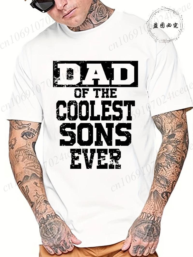 

Dad of The Coolest Sons Ever Print Design Men Summer Casual Short Sleeve T-Shirt Fashion Aesthetic Men Hip Hop Streetwear Tops 5XL різнокольоровий