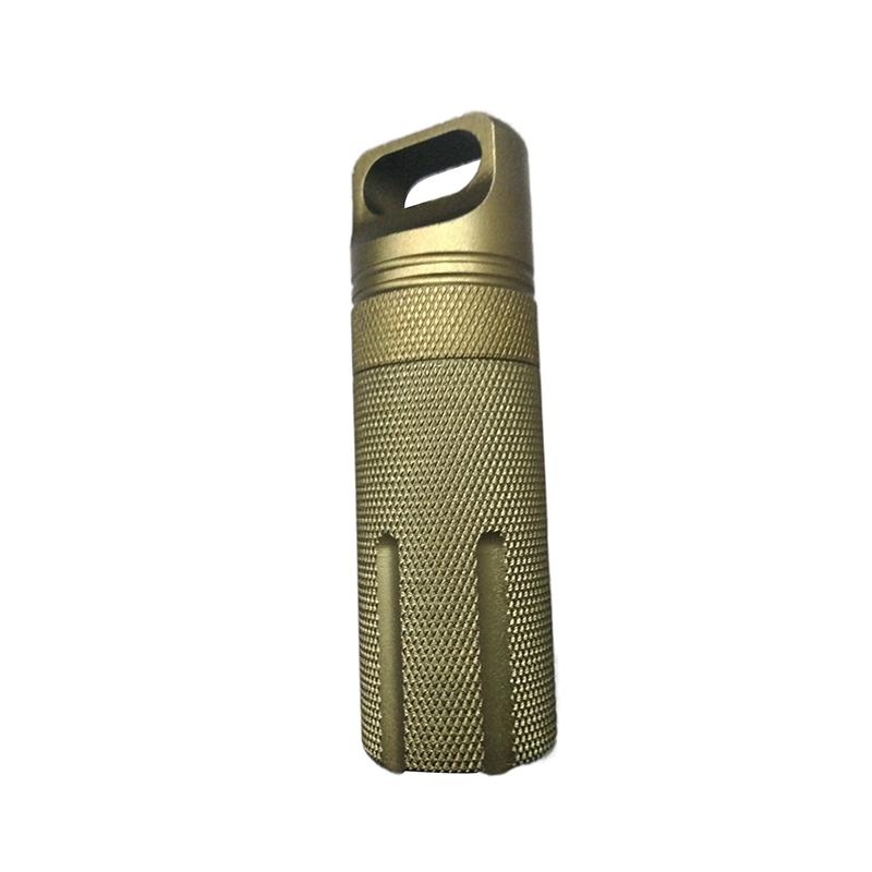 Aluminum Alloy Airtight Pill Container Bottle Portable Outdoor Edc Single Chamber Capsule Holder Waterproof Medicine Case Box