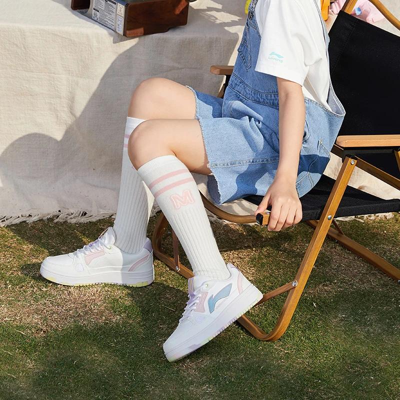 Li-Ning Cloud Anti-Kick Anti-Slip Shock Absorbing Wear-Resistant Breathable Supportive Lightweight Low-Top Skate Shoes Kids Sneakers YKCS096-66