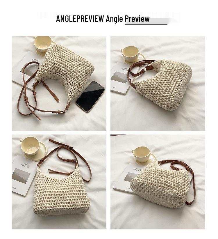 2026 Fashionable Seaside Resort Women's Large Capacity Straw Woven Crossbody Tote Bag