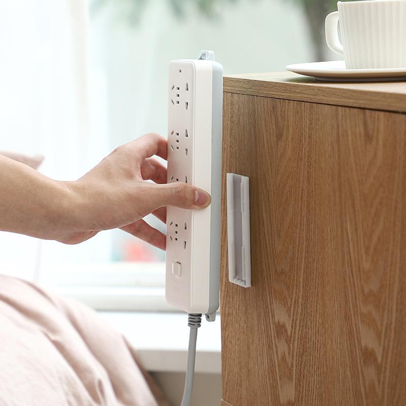 Plug Fixer Wall Sticker Wall Hanging Storage Non-Marking Power Strip Non-Punching Plug-In Board Socket Hanging Wall Paste Type