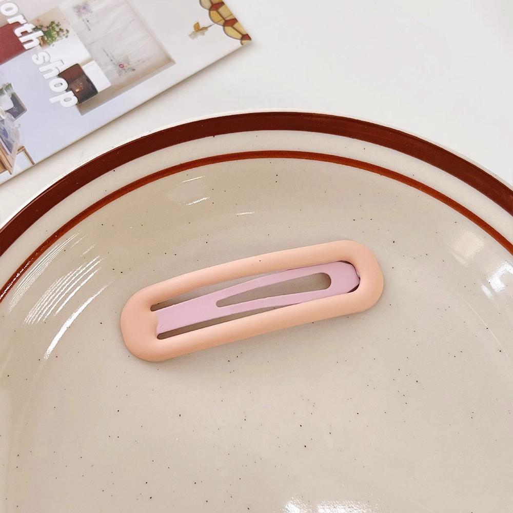 Morandi Color Hair Clip for Women - Trendy Square Side Bangs and Headdress Accessory