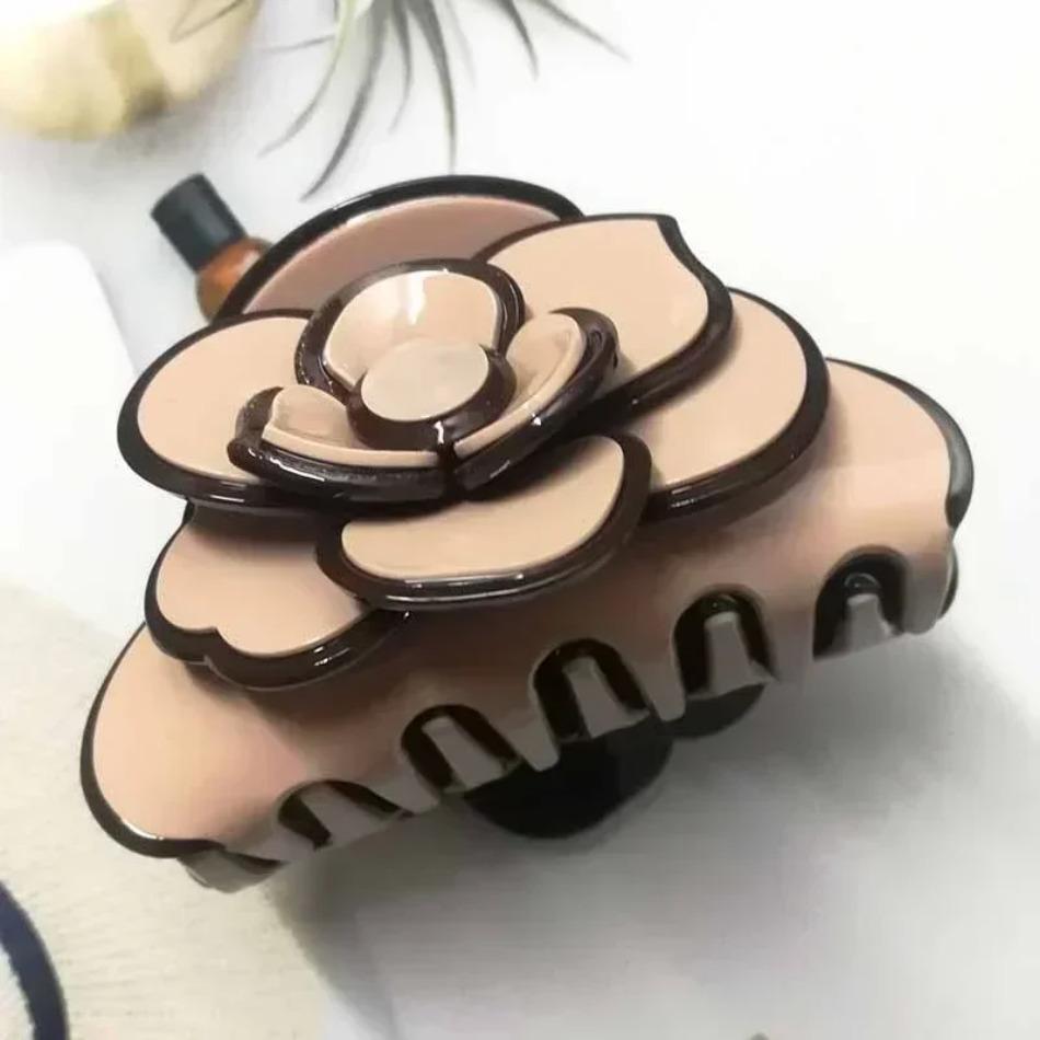 1 Pcs Fashion Camellia Hair Claw Clip Clamp Girl Flower Handmade Jewerly Head Accessories for Women Birthday Gifts