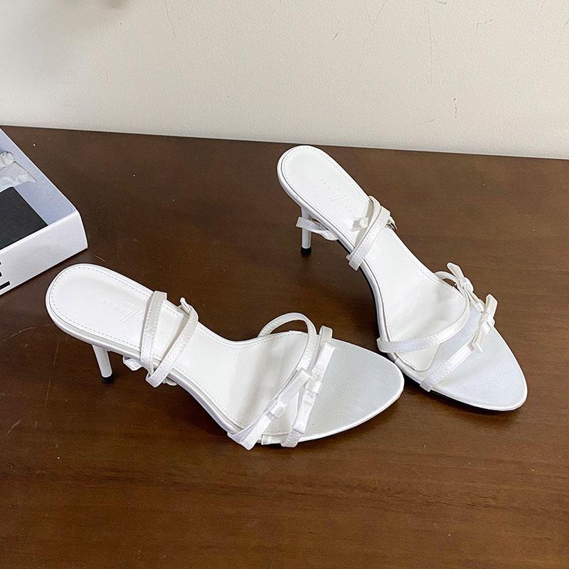 Fashion Fashion Butterfly-Knot Party Ladies High Heels Sandals Shoes Female Pointed Toe Footwear Ankle Buckle Women Heeled Sandals Shoes