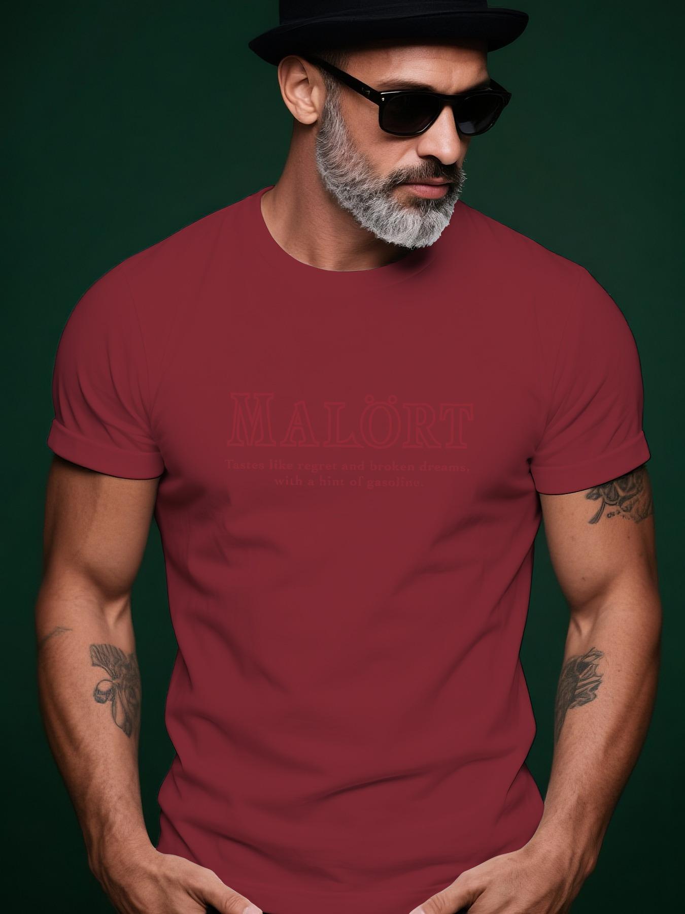MALORT Graphic Print 100% Cotton Tshirt - Lightweight 180... XXXXL
