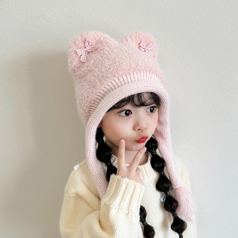 Baby pullover hat cartoon cute woolen hat hat wool men and women in winter thickened and cute fluff children's care