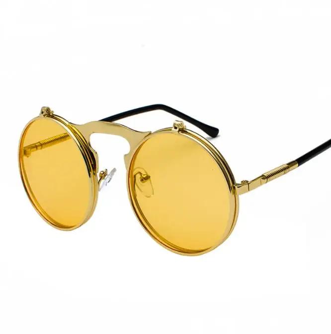 

Sph -0.5 To -6 Steampunk Prince Mirror Flip Sunglasses Round Metal Frame Sun Glasses Men Women Brand Designer Circle Eyeglasses 0