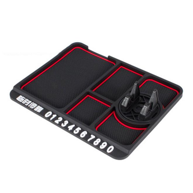Silicone Car Phone Holder Temporary No Parking Card Number Car Phone Mat Holder Dashboard For Car On The Panel Coin Non Slip Mat