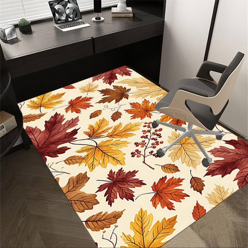 

1PC Autumn Leaves Non-Slip Floor Carpet Compatible for Office&Living Room&Dining room - Flat-Weave Machine- Soft & Pattern-E303 60cm by 90cm