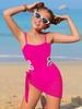 2025 Neuer Mädchen-Einteiler Badeanzug mit Ausschnitten - Trendige europäische und amerikanische Strandbekleidung