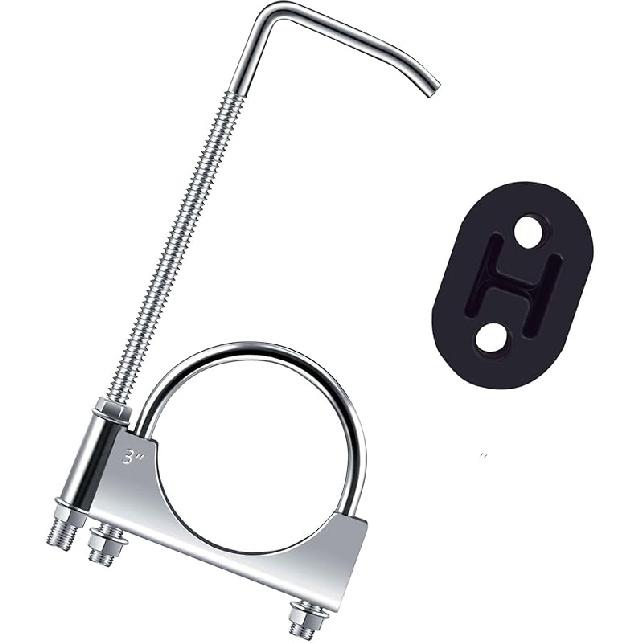 1PCS Exhaust Hangers, 3 Exhaust Clamp With Hanger Rear, 304 Stainless Steels Muffler Hanger, Universal Rubber Exhaust Hangers For Car Truck Exhaust 1 Piece 3 Inch