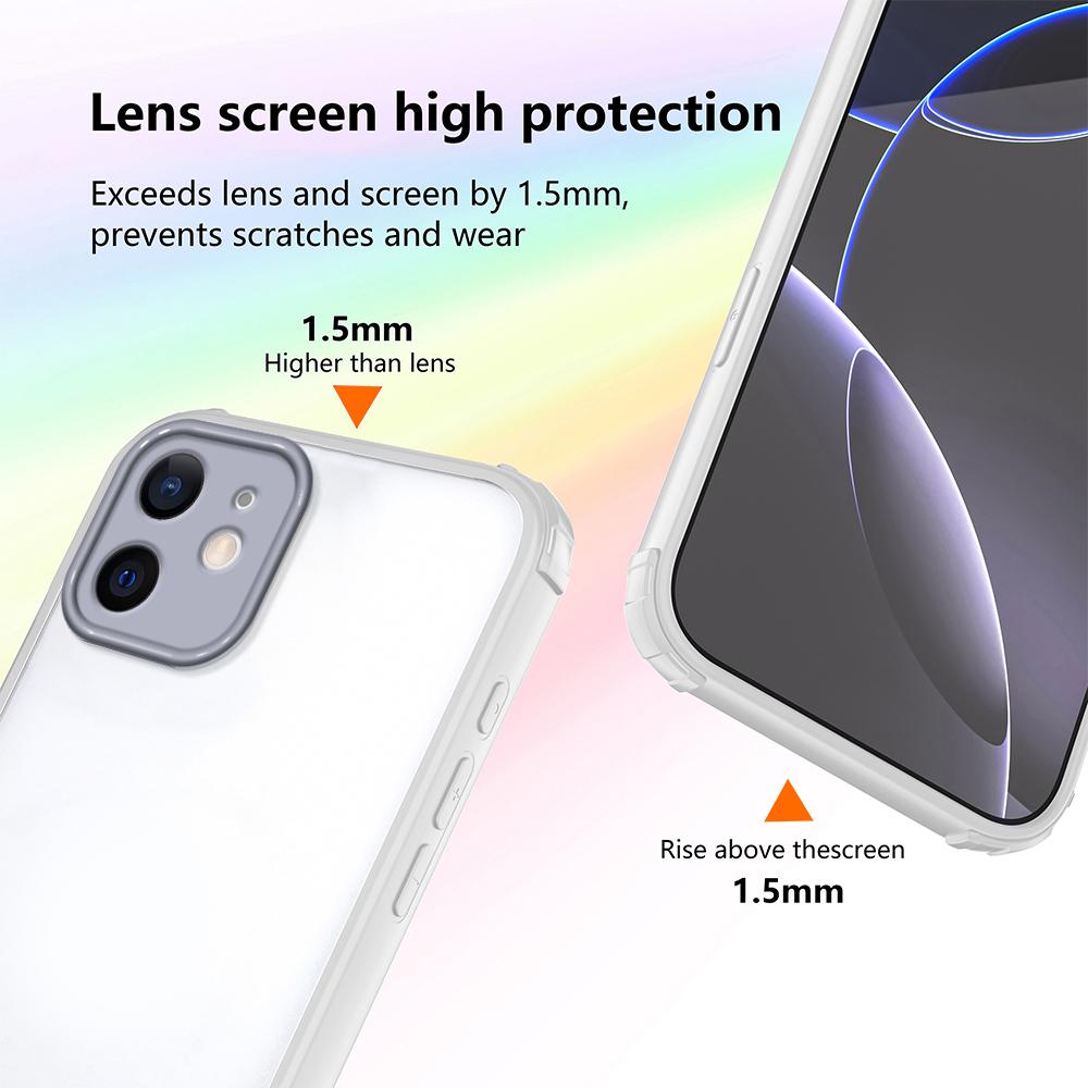 For iPhone 12 Case Reinforced Corner Shockproof TPU + Acrylic Phone Cover