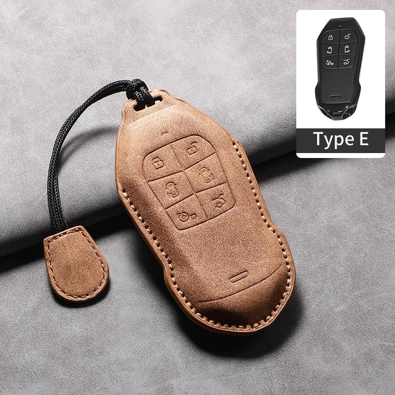 

6 Buttons Leather Car Key Case Cover Shell For Xpeng X9 Anti-Scratch Car Key Protector Shell For Xiaopeng X9 Garnish Accessories