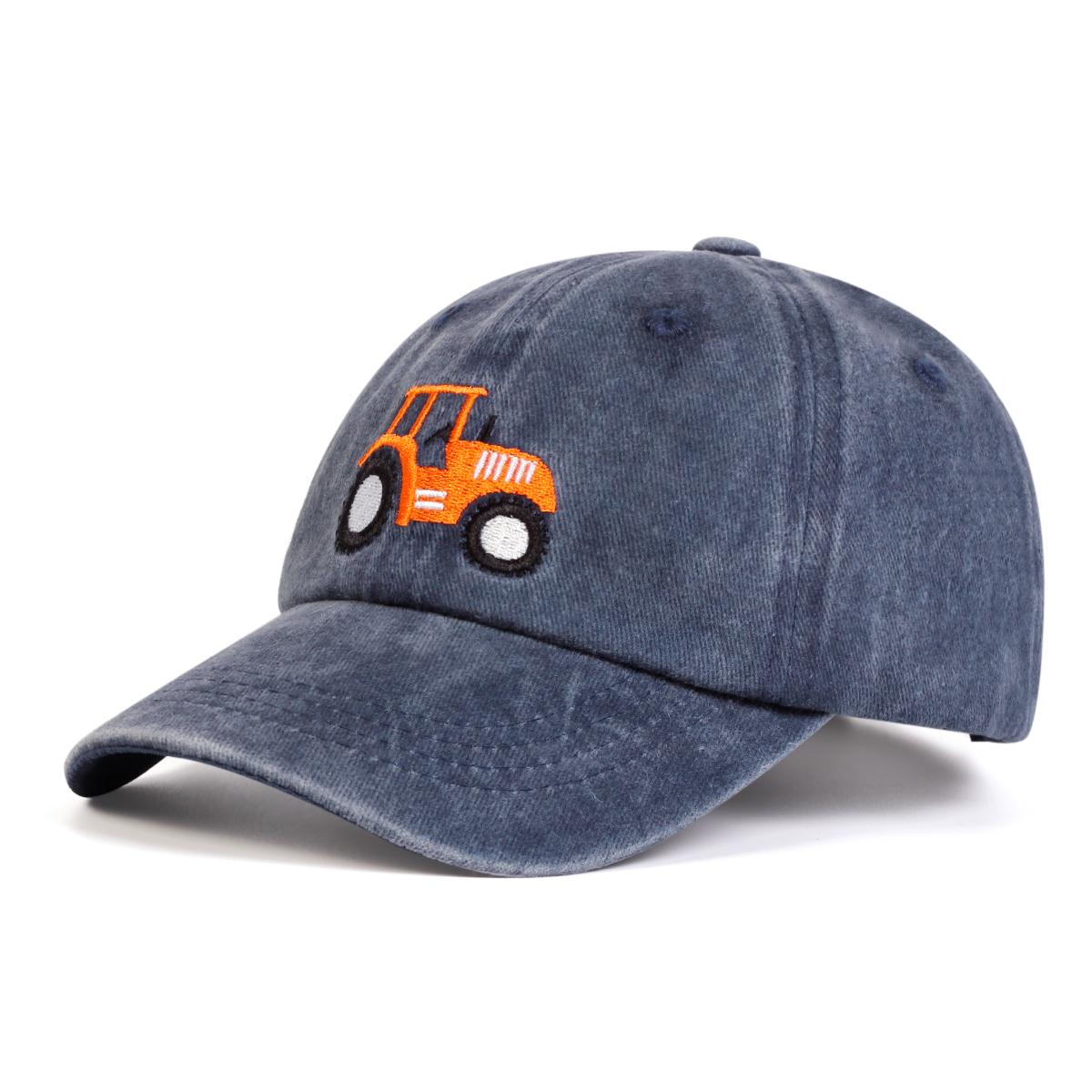 Headgear Children Truck Embroidery Wash Baseball Hat Fashion Cotton Adjustable Hats Boys and Girls Outdoor Casual Cap Golf Caps marineblauwe kleur