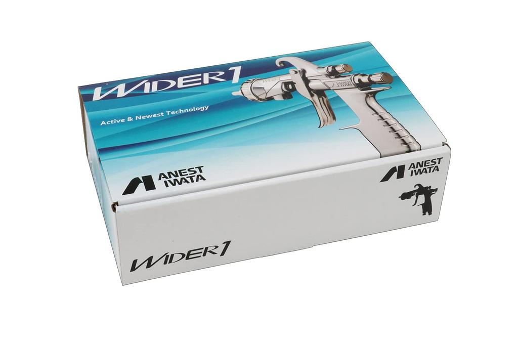Anest Iwata WIDER Gun Series Gravity-Fed Spray Gun, 1.0mm Diameter, WIDER1-10E1G, Silver