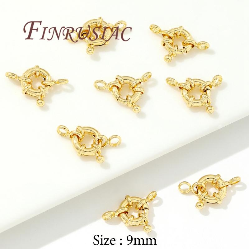 18K Gold Plated Sailor Clasps,Round Spring Clasps For Jewelry,Connector For Bracelets Accessories,DIY Jewelry Making Supplies