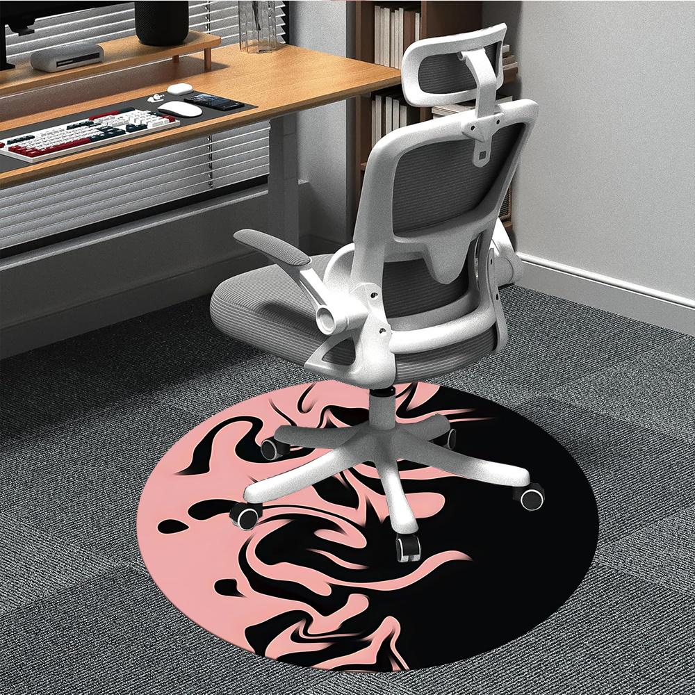 

1pc Abstract Expressionism Office Round Area Rug, Indoor Mat Suitable ForOffice, Under Office Chairs Bedroom Living Room Home Decor, Room Decot263 80cm by 80cm