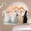 Lace Lingerie Women's Adjustable Bra Thin Breathable Gathering and Seamless Bra Push Up Bra