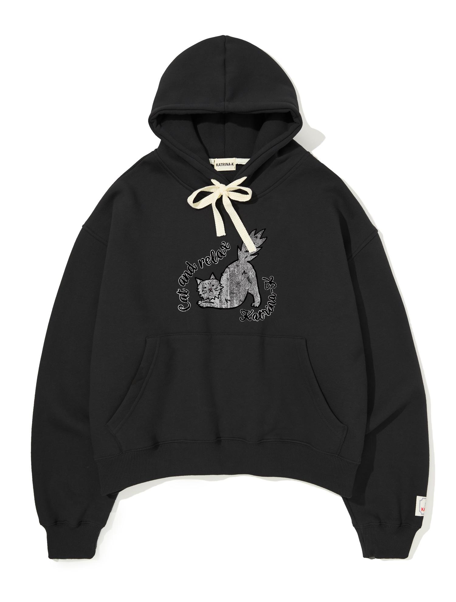 Katrina Kay Relax Cat Hoodie - Black Black/Free