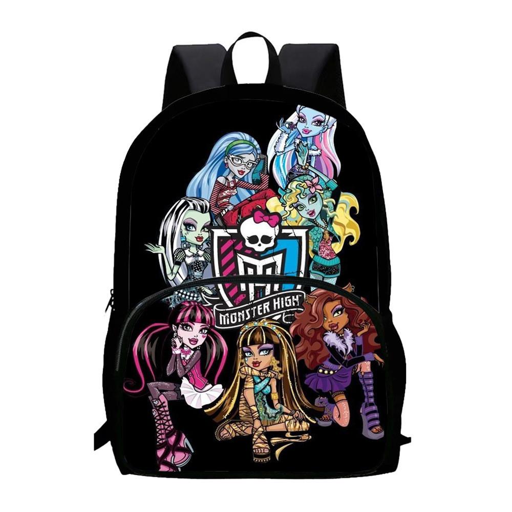 Capacity Children Large Backpack With Monster High Print Design For Daily School