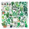 50 Cartoon-Style Green Plant Decorative Stickers for Suitcases, Skateboards, and Cars