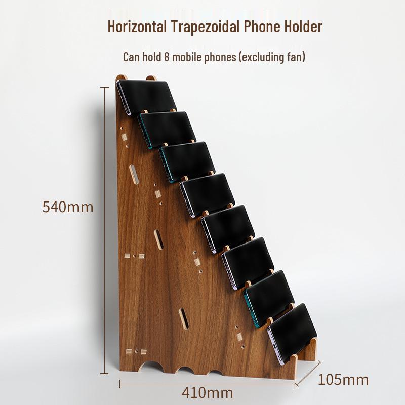 Wood Grain Multi-Phone Stand with Cooling Fan