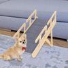 Wooden Pet Stair Portable Stable 2 in 1 for Cars Small and Older Animals 4 steps
