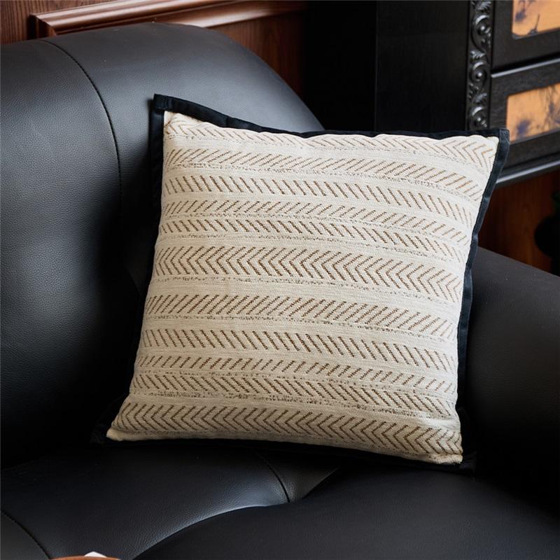 Chenille Pillow Cover, Vintage Art Sofa Cushion Cover, Herringbone Textured Decorative Throw Pillow Cover For Living Room