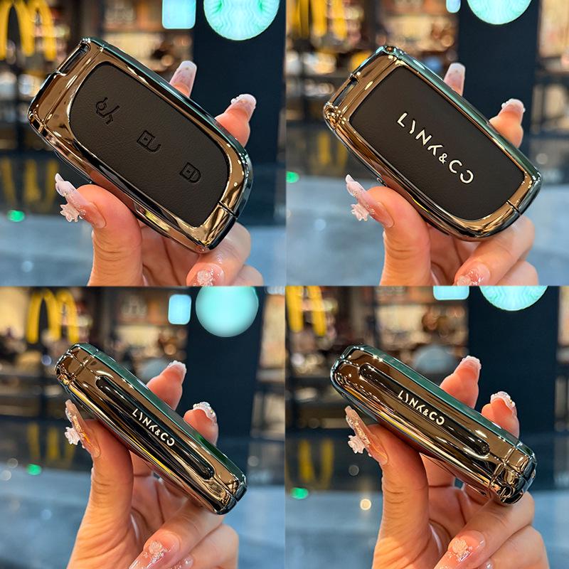 Lynk & Co 900 Leder Metall Schlüsseletui für 2025 Modell Z10 Fernbedienung