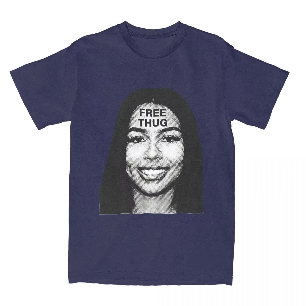 

Рэпер Мэрайя FREE Thug Slime Футболка для мужчин женщин Чистый хлопок Мода для мужской футболки Футболки Ученого Одежда Большой размер 4XL