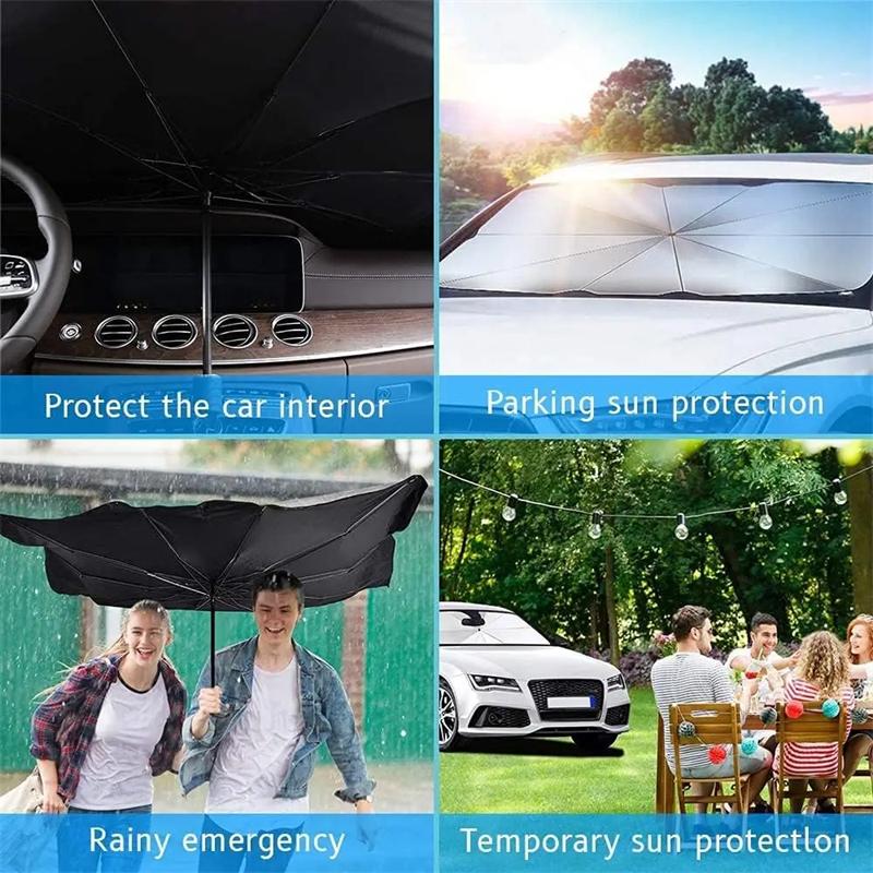 4PCS Car Sunshade Front Windshield Sunscreen Heat Insulation Umbrella Folding Umbrella Car Sunshade Car Sunscreen Car Accessorie