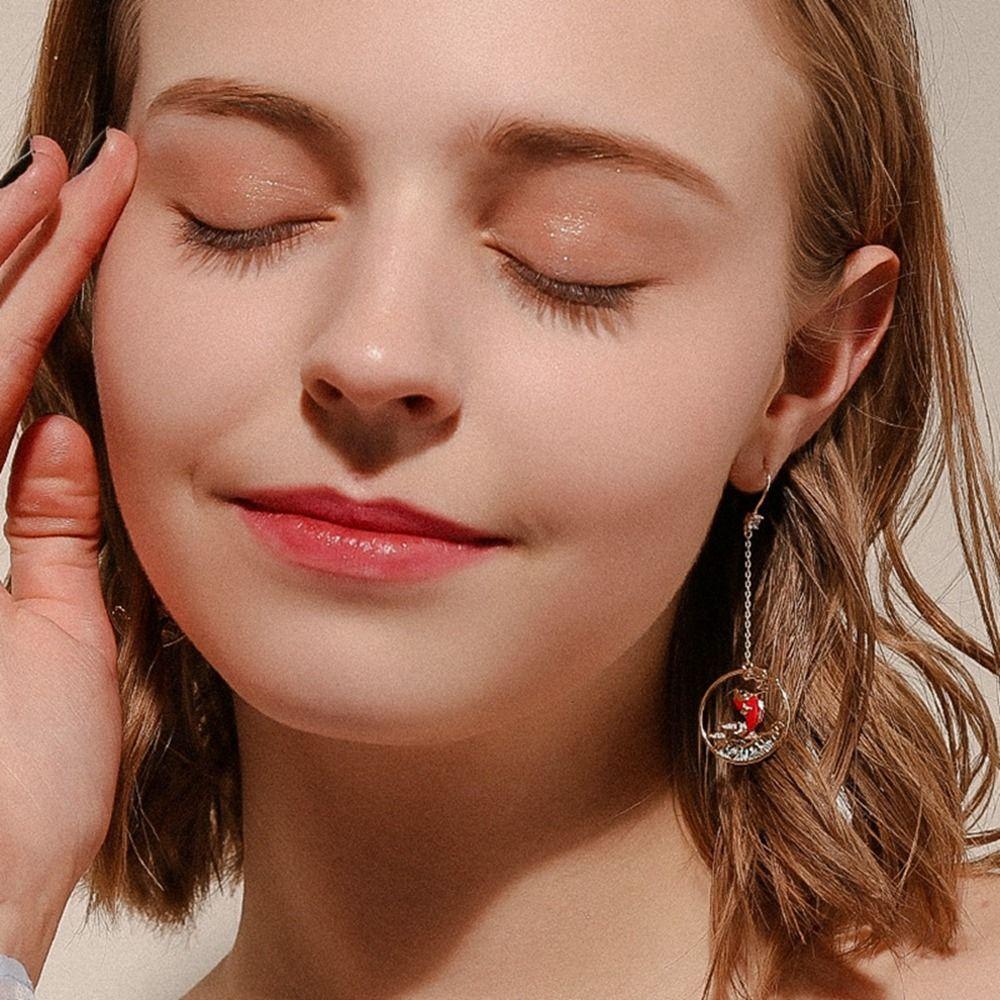 

Ювелирные изделия Листья лотоса Женские серьги-гвоздики Женские висячие серьги Китайский Новый год Серьги Красные серьги кои A