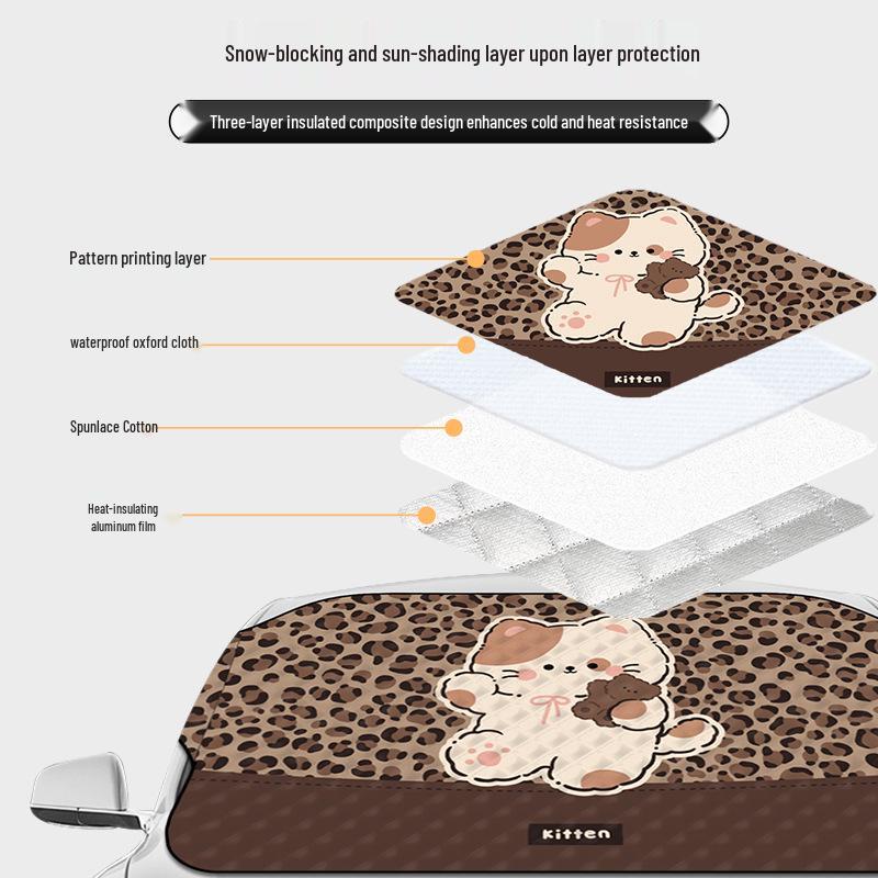 Cartoon Car Windshield Cover: Frost & Sun Protection for All Seasons