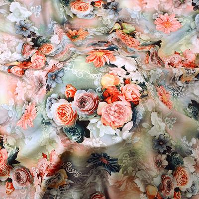 1/2/3M Soft Thin Rayon Fabric Floral Flower Digital Printed Fabric For Sewing Summer Dress Clothing DIY Handmade Pajamas