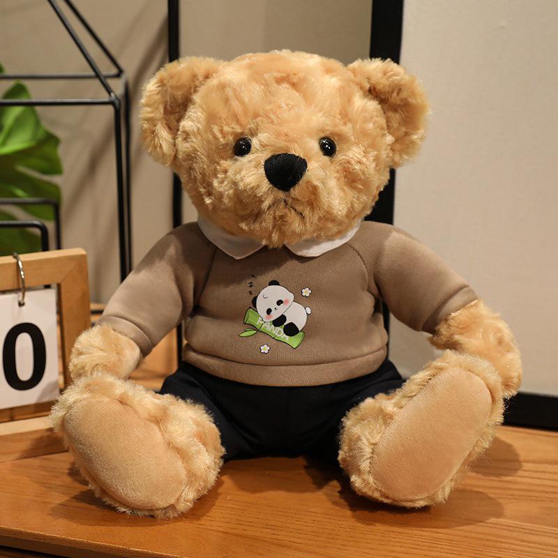 Trendy Plush Teddy Bear in Hoodie: Formal Wear Cloth Doll Ornament