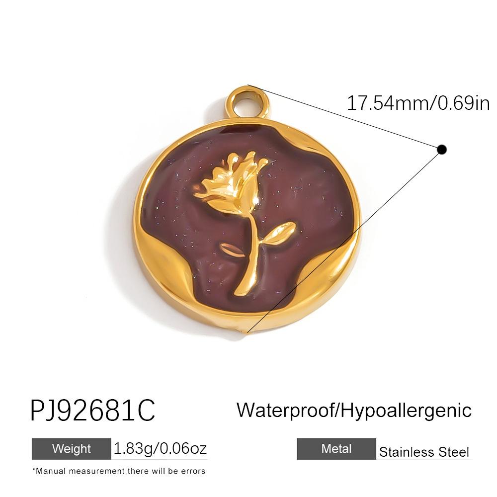 Cross-border Stainless Steel Jewelry Accessories Heart-shaped Flower Pendant Accessories Platedaccessories for Women
